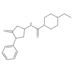 4-ethyl-N-(5-oxo-1-phenylpyrrolidin-3-yl)piperazine-1-carboxamide结构式