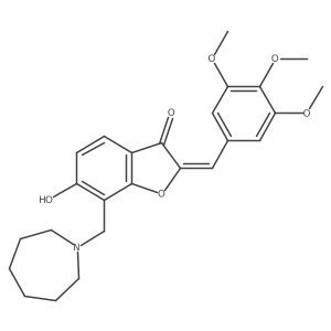(Z)-7-(azepan-1-ylmethyl)-6-hydroxy-2-(3,4,5-trimethoxybenzylidene)benzofuran-3(2H)-one Structure