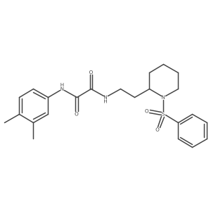 N1-(3,4-dimethylphenyl)-N2-(2-(1-(phenylsulfonyl)piperidin-2-yl)ethyl)oxalamide Structure