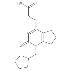 2-((2-oxo-1-((tetrahydrofuran-2-yl)methyl)-2,5,6,7-tetrahydro-1H-cyclopenta[d]pyrimidin-4-yl)thio)acetamide Structure