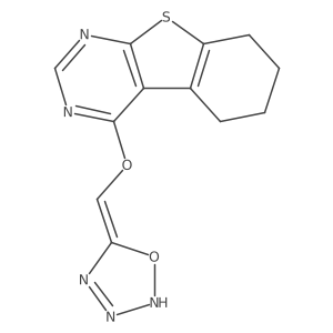 (5E)-5-(5,6,7,8-tetrahydro-[1]benzothiolo[2,3-d]pyrimidin-4-yloxymethylidene)-2H-oxatriazole结构式