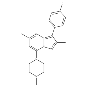 1-[3-(4-Fluorophenyl)-2,5-dimethylpyrazolo[1,5-a]pyrimidin-7-yl]-4-methylpiperazine结构式