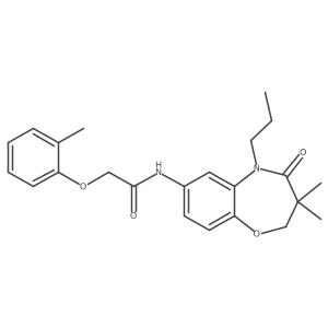 N-(3,3-dimethyl-4-oxo-5-propyl-2,3,4,5-tetrahydrobenzo[b][1,4]oxazepin-7-yl)-2-(o-tolyloxy)acetamide结构式