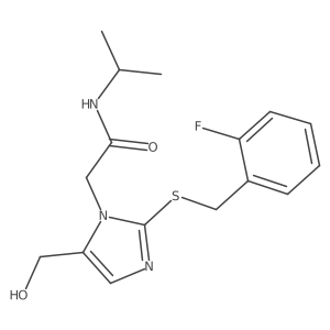 2-(2-((2-fluorobenzyl)thio)-5-(hydroxymethyl)-1H-imidazol-1-yl)-N-isopropylacetamide结构式