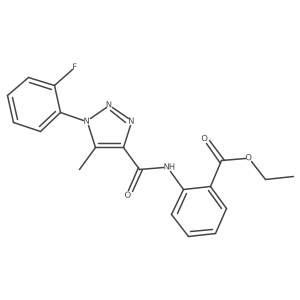 ethyl 2-({[1-(2-fluorophenyl)-5-methyl-1H-1,2,3-triazol-4-yl]carbonyl}amino)benzoate结构式