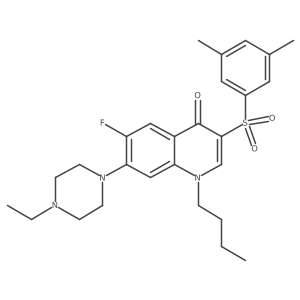 1-butyl-3-((3,5-dimethylphenyl)sulfonyl)-7-(4-ethylpiperazin-1-yl)-6-fluoroquinolin-4(1H)-one结构式