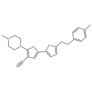 5-(4-Methylpiperazin-1-yl)-2-(5-((p-tolyloxy)methyl)furan-2-yl)oxazole-4-carbonitrile结构式