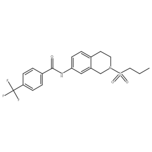 N-(2-(propylsulfonyl)-1,2,3,4-tetrahydroisoquinolin-7-yl)-4-(trifluoromethyl)benzamide结构式