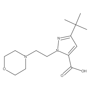 5-Tert-butyl-2-(2-morpholin-4-ylethyl)pyrazole-3-carboxylic acid结构式