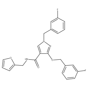 1-(3-fluorobenzyl)-3-((3-fluorobenzyl)oxy)-N-(furan-2-ylmethyl)-1H-pyrazole-4-carboxamide结构式