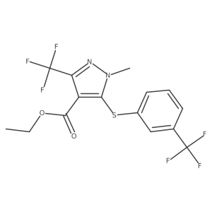 Ethyl 1-methyl-3-(trifluoromethyl)-5-[[3-(trifluoromethyl)phenyl]thio]-1H-pyrazole-4-carboxylate Structure