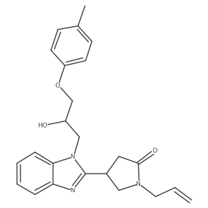 1-allyl-4-(1-(2-hydroxy-3-(p-tolyloxy)propyl)-1H-benzo[d]imidazol-2-yl)pyrrolidin-2-one Structure