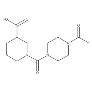 1-(4-Acetylpiperazine-1-carbonyl)piperidine-3-carboxylic acid结构式