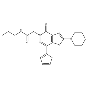 2-(2-morpholino-4-oxo-7-(thiophen-2-yl)thiazolo[4,5-d]pyridazin-5(4H)-yl)-N-propylacetamide结构式
