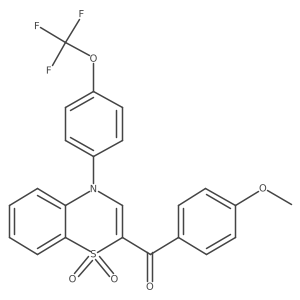 {1,1-dioxido-4-[4-(trifluoromethoxy)phenyl]-4H-1,4-benzothiazin-2-yl}(4-methoxyphenyl)methanone结构式