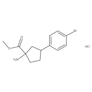 Methyl (1S,3R)-1-amino-3-(4-bromophenyl)cyclopentane-1-carboxylate hcl Structure