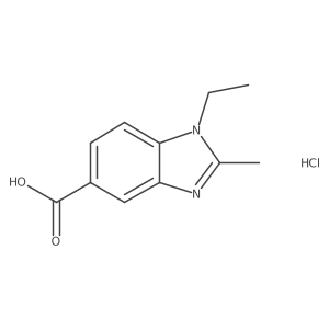 1-Ethyl-2-methyl-1H-benzoimidazole-5-carboxylic acid hydrochloride Structure