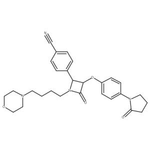4-{1-[4-(Morpholin-4-yl)butyl]-4-oxo-3-[4-(2-oxopyrrolidin-1-yl)phenoxy]azetidin-2-yl}benzonitrile Structure