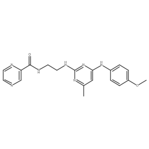 N-(2-((4-((4-methoxyphenyl)amino)-6-methylpyrimidin-2-yl)amino)ethyl)pyrazine-2-carboxamide结构式
