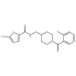 5-chloro-N-((1-(2-fluorobenzoyl)piperidin-4-yl)methyl)thiophene-2-carboxamide结构式