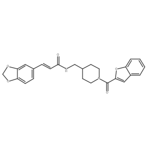 (E)-3-(benzo[d][1,3]dioxol-5-yl)-N-((1-(benzofuran-2-carbonyl)piperidin-4-yl)methyl)acrylamide Structure