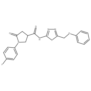 1-(4-fluorophenyl)-5-oxo-N-[(2E)-5-(phenoxymethyl)-1,3,4-thiadiazol-2(3H)-ylidene]pyrrolidine-3-carboxamide结构式