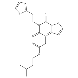 2-{2,4-dioxo-3-[2-(thiophen-2-yl)ethyl]-1H,2H,3H,4H-thieno[3,2-d]pyrimidin-1-yl}-N-(3-methylbutyl)acetamide结构式