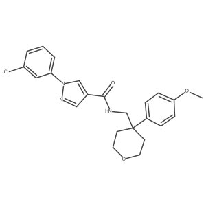 1H-Pyrazole-4-carboxamide, 1-(3-chlorophenyl)-N-[[tetrahydro-4-(4-methoxyphenyl)-2H-pyran-4-yl]methyl]-结构式
