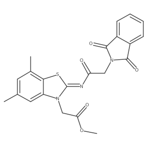 (Z)-methyl 2-(2-((2-(1,3-dioxoisoindolin-2-yl)acetyl)imino)-5,7-dimethylbenzo[d]thiazol-3(2H)-yl)acetate结构式