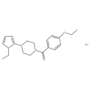 (4-ethoxyphenyl)(4-(1-ethyl-1H-imidazol-2-yl)piperazin-1-yl)methanone hydrochloride结构式