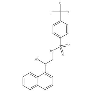 N-(2-hydroxy-2-(naphthalen-1-yl)ethyl)-4-(trifluoromethyl)benzenesulfonamide结构式