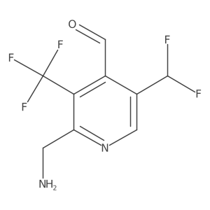 2-(Aminomethyl)-5-(difluoromethyl)-3-(trifluoromethyl)pyridine-4-carboxaldehyde Structure