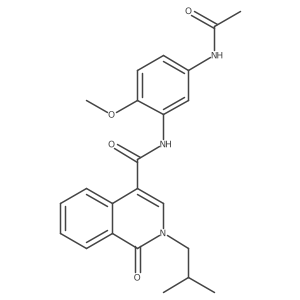 N-(5-acetamido-2-methoxyphenyl)-2-isobutyl-1-oxo-1,2-dihydroisoquinoline-4-carboxamide结构式