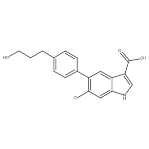 6-chloro-5-[4-(3-hydroxypropyl)phenyl]-1H-indole-3-carboxylic acid Structure