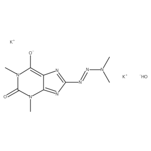 dipotassium;8-[(E)-dimethylaminodiazenyl]-1,3-dimethyl-2-oxopurin-6-olate;hydroxide结构式