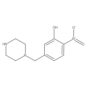 2-Nitro-5-[(piperazin-1-yl)methyl]phenol结构式