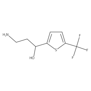 3-Amino-1-[5-(trifluoromethyl)thiophen-2-yl]propan-1-ol结构式