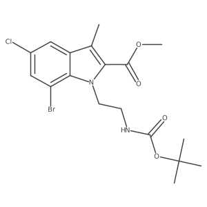 Methyl 7-bromo-1-(2-((tert-butoxycarbonyl)amino)ethyl)-5-chloro-3-methyl-1H-indole-2-carboxylate Structure