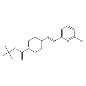 Tert-butyl 4-(((2-aminopyrimidin-4-yl)methylene)amino)piperidine-1-carboxylate结构式