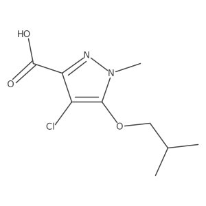 4-Chloro-5-isobutoxy-1-methyl-1H-pyrazole-3-carboxylic acid结构式
