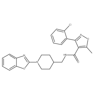 N-((1-(benzo[d]oxazol-2-yl)piperidin-4-yl)methyl)-3-(2-chlorophenyl)-5-methylisoxazole-4-carboxamide结构式