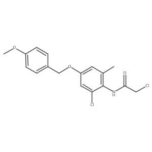 2-Chloro-N-[4-[(4-methoxyphenyl)methoxy]-2-chloro-6-methylphenyl]acetamide结构式