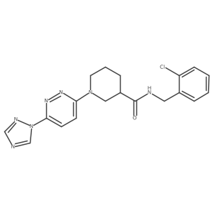 1-(6-(1H-1,2,4-triazol-1-yl)pyridazin-3-yl)-N-(2-chlorobenzyl)piperidine-3-carboxamide结构式