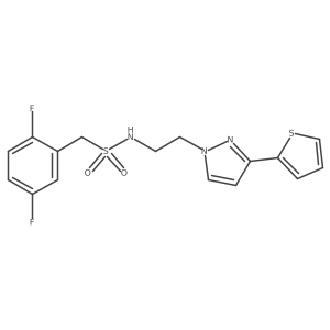 1-(2,5-difluorophenyl)-N-(2-(3-(thiophen-2-yl)-1H-pyrazol-1-yl)ethyl)methanesulfonamide结构式