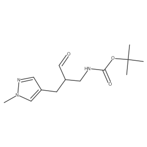 tert-butyl N-{2-[(1-methyl-1H-pyrazol-4-yl)methyl]-3-oxopropyl}carbamate结构式