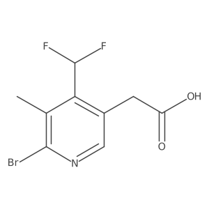 2-(6-Bromo-4-(difluoromethyl)-5-methylpyridin-3-yl)acetic acid Structure