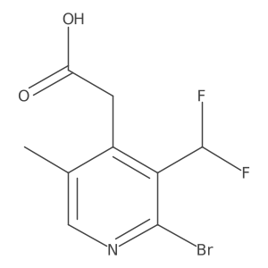 2-(2-Bromo-3-(difluoromethyl)-5-methylpyridin-4-yl)acetic acid Structure