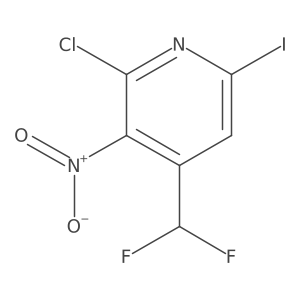 2-Chloro-4-(difluoromethyl)-6-iodo-3-nitropyridine结构式