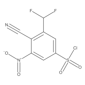 4-Cyano-3-(difluoromethyl)-5-nitrobenzene-1-sulfonyl chloride结构式