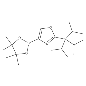 Tri(propan-2-yl)-[4-(4,4,5,5-tetramethyl-1,3,2-dioxaborolan-2-yl)-1,3-oxazol-2-yl]silane结构式